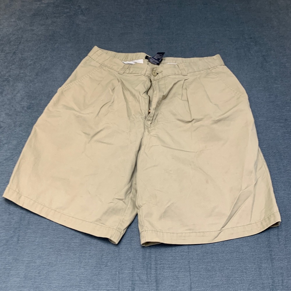 Puritan Shorts Mens 34 Beige Cotton Pleated Front Regular Fit Slash Pockets